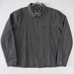 Elwood Jacket Men Medium Petrol Detroit Gasoline Satin Lined Bomber Vintage Grey